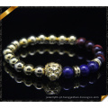 Beads encantos pulseiras, redondo ouro frisado pulseiras atacado (CB0104)